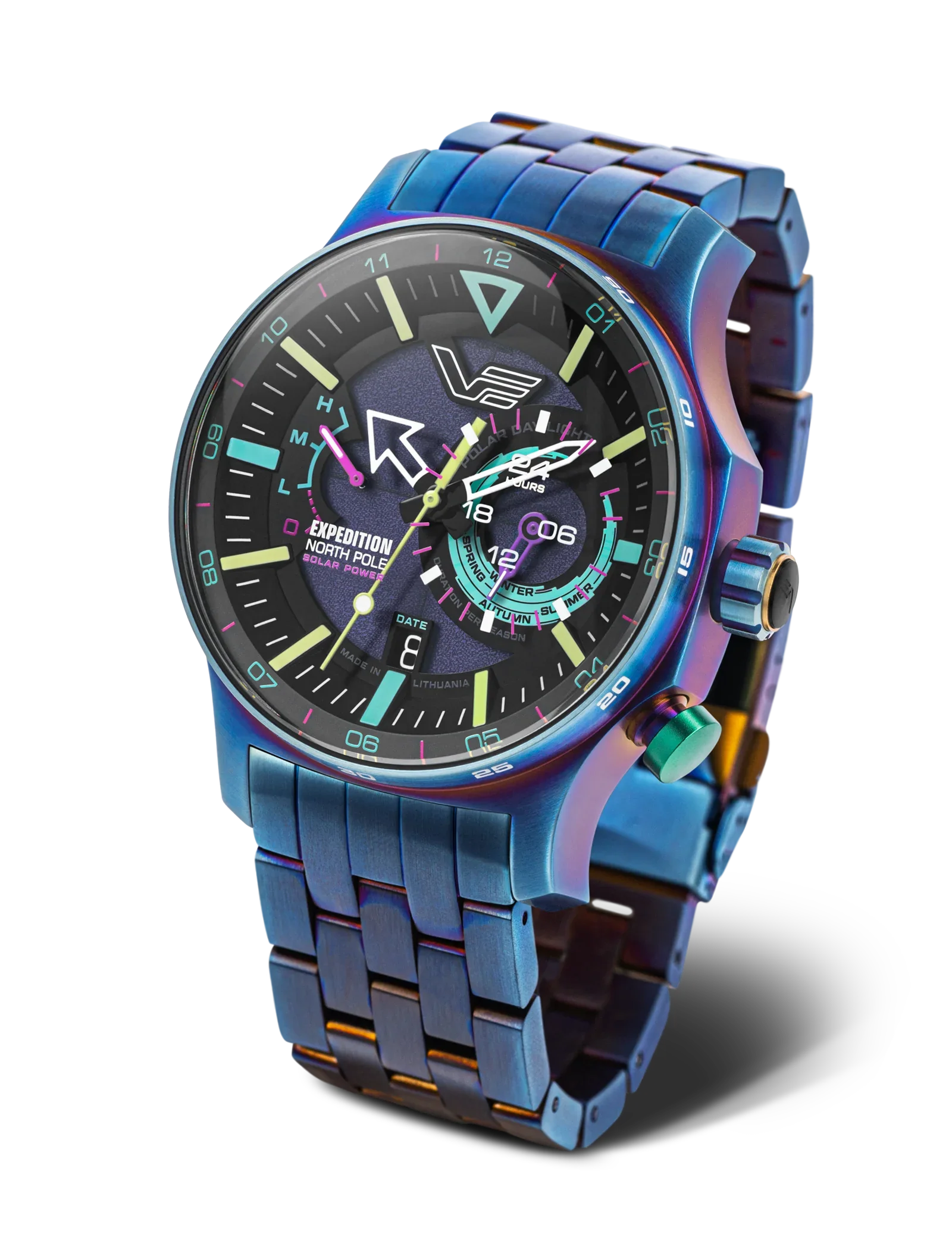 North Pole VS57-595D737 Set with the Rainbow PVD Stainless Steel Solid bracelet