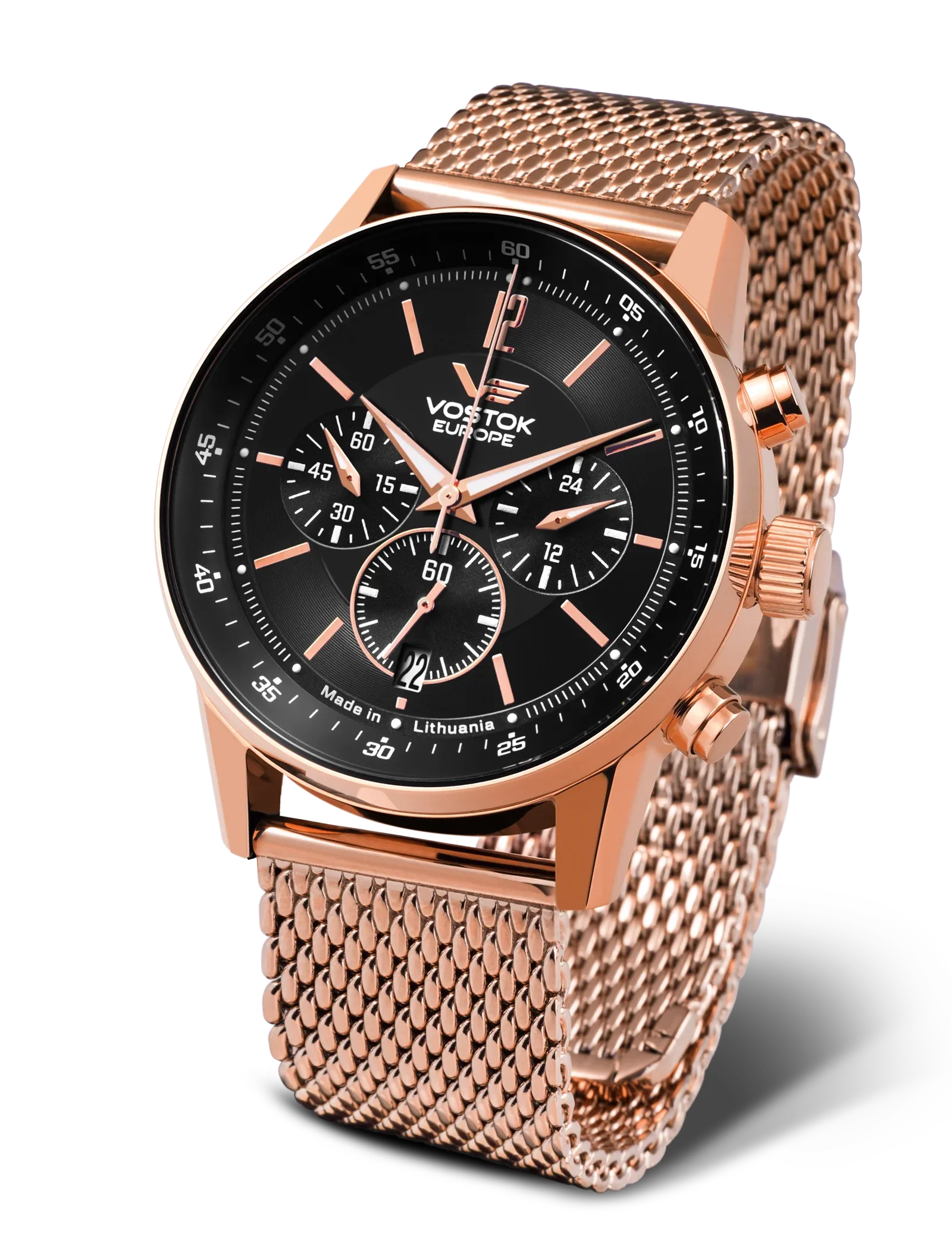 VK63-560B689 Set with the Rose Gold PVD Stainless Steel Mesh bracelet