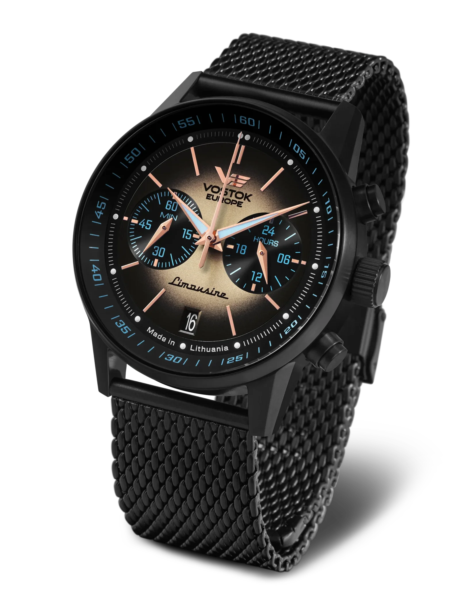 VK64-560C691 Set with the Black PVD Stainless Steel Mesh bracelet