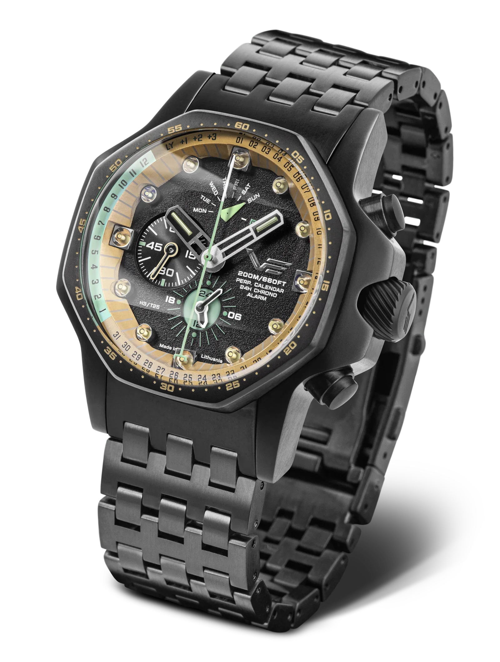 Oppenheimer YM86-640C697 Set with Integrated Black PVD Stainless Steel Solid Bracelet
