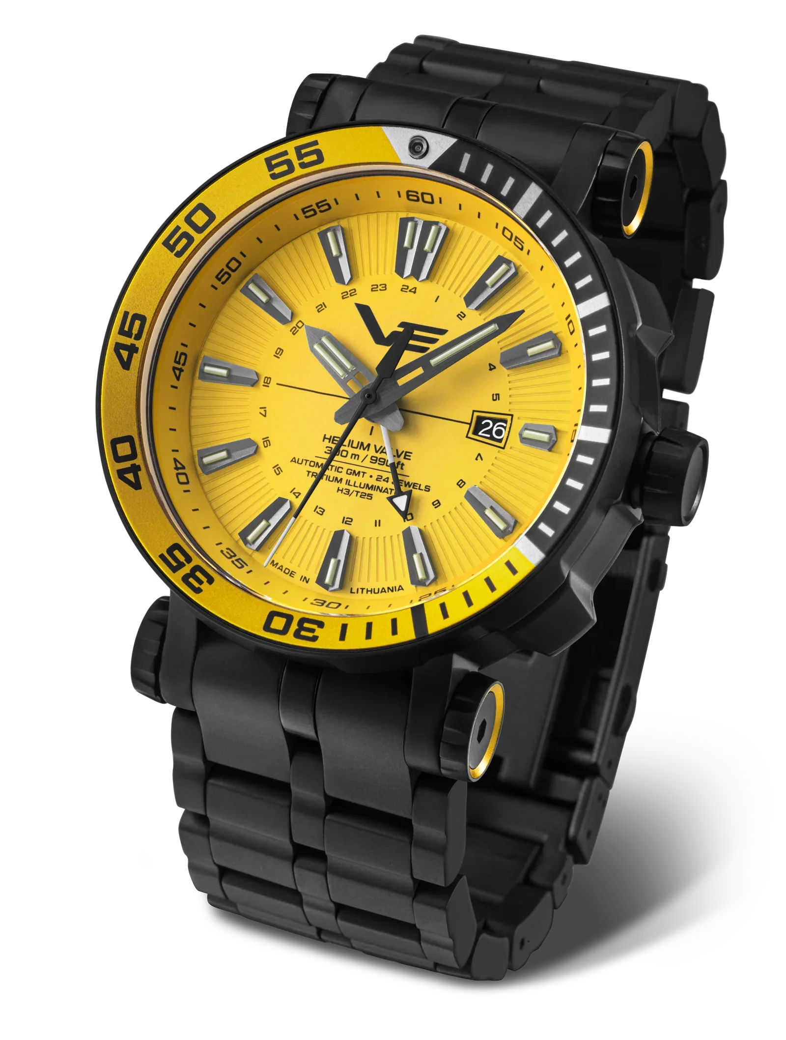 NH34-575C719 Set with Integrated Black PVD Stainless Steel solid bracelet