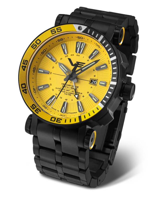 NH34-575C719 Set with Integrated Black PVD Stainless Steel solid bracelet