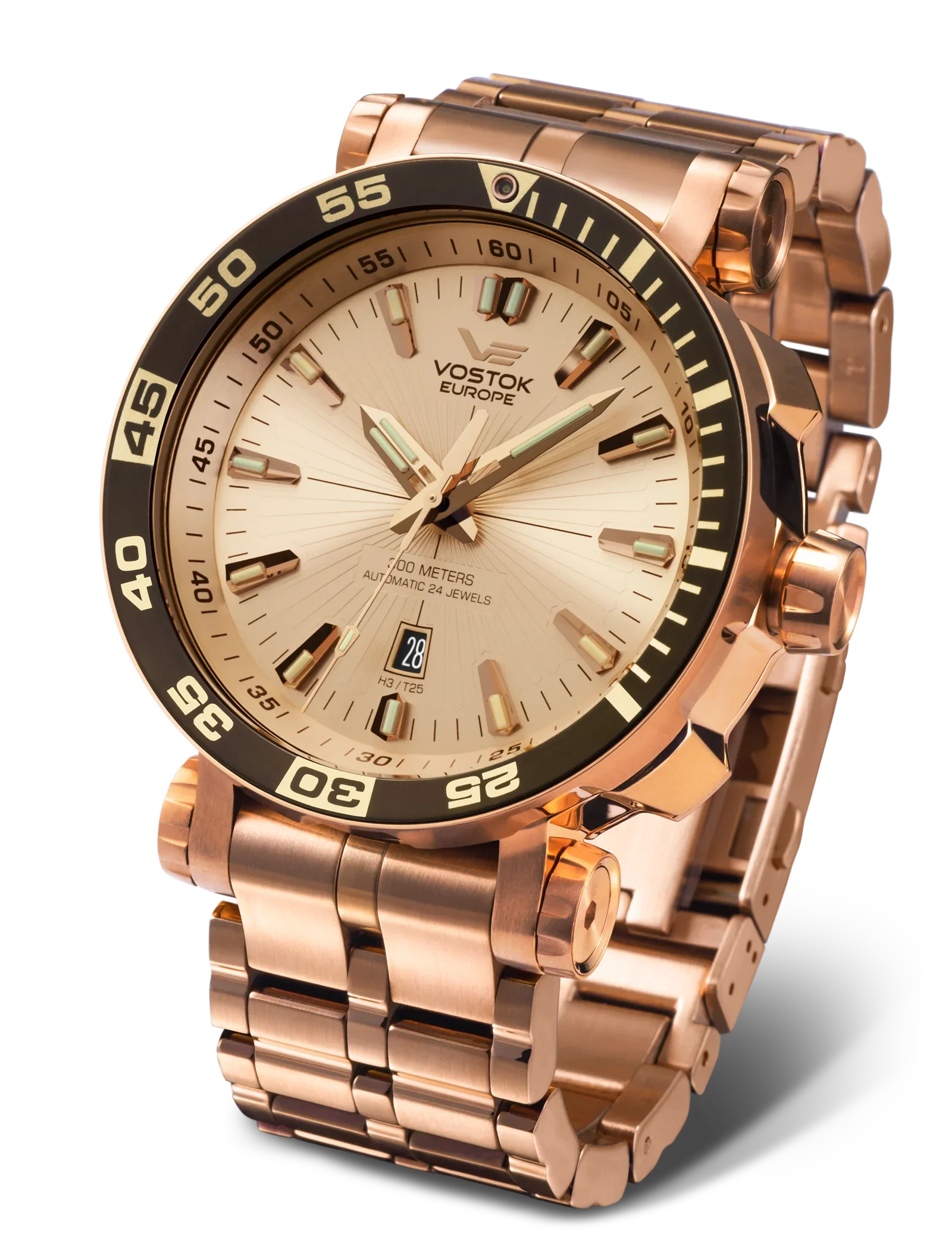 NH35A-575B281 Set with Integrated Rose Gold PVD Stainless Steel solid bracelet
