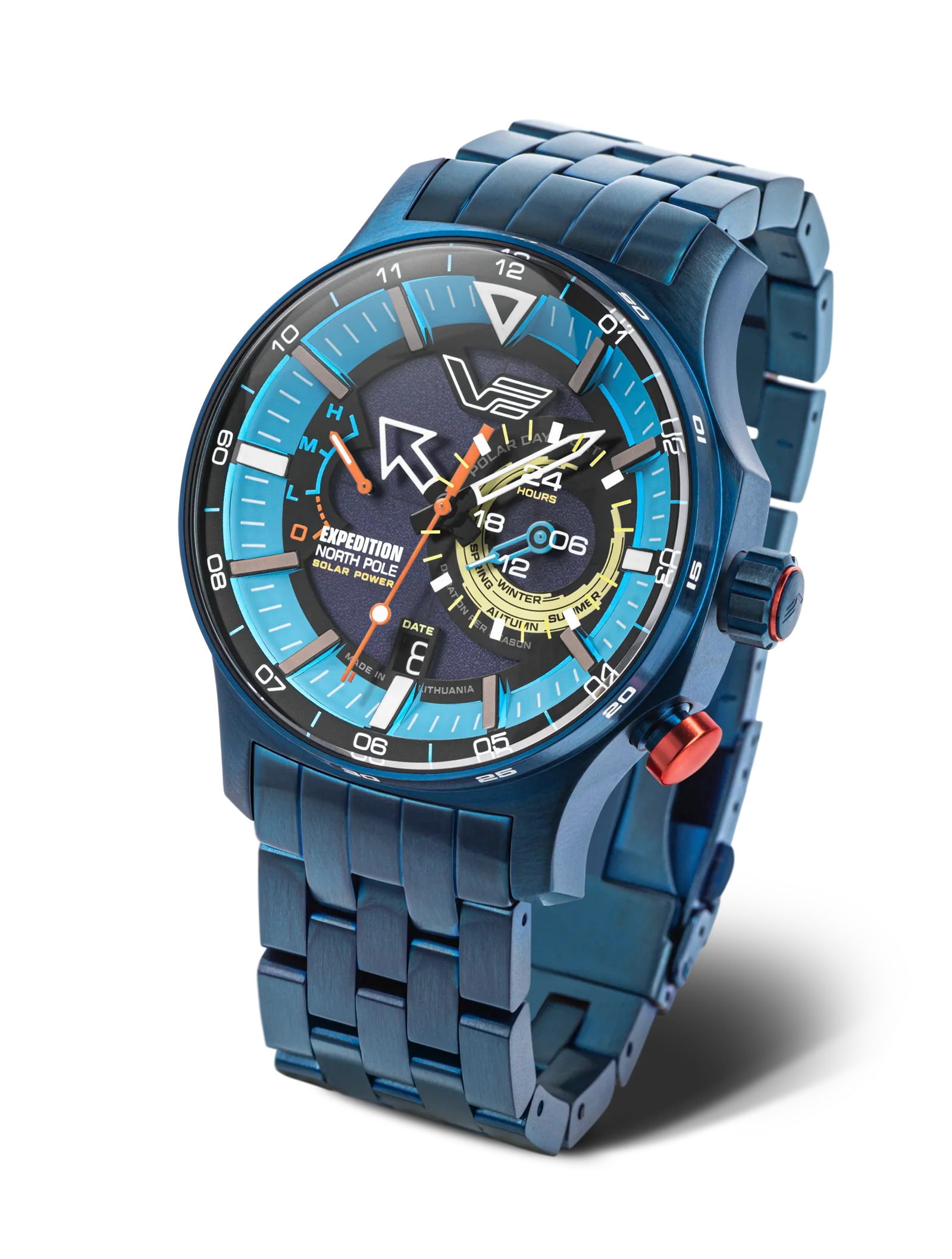 Expedition North Pole VS57-595D736 Set with the Blue PVD Stainless Steel Solid bracelet