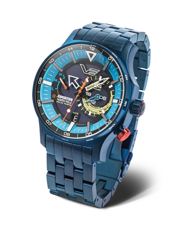 Expedition North Pole VS57-595D736 Set with the Blue PVD Stainless Steel Solid bracelet
