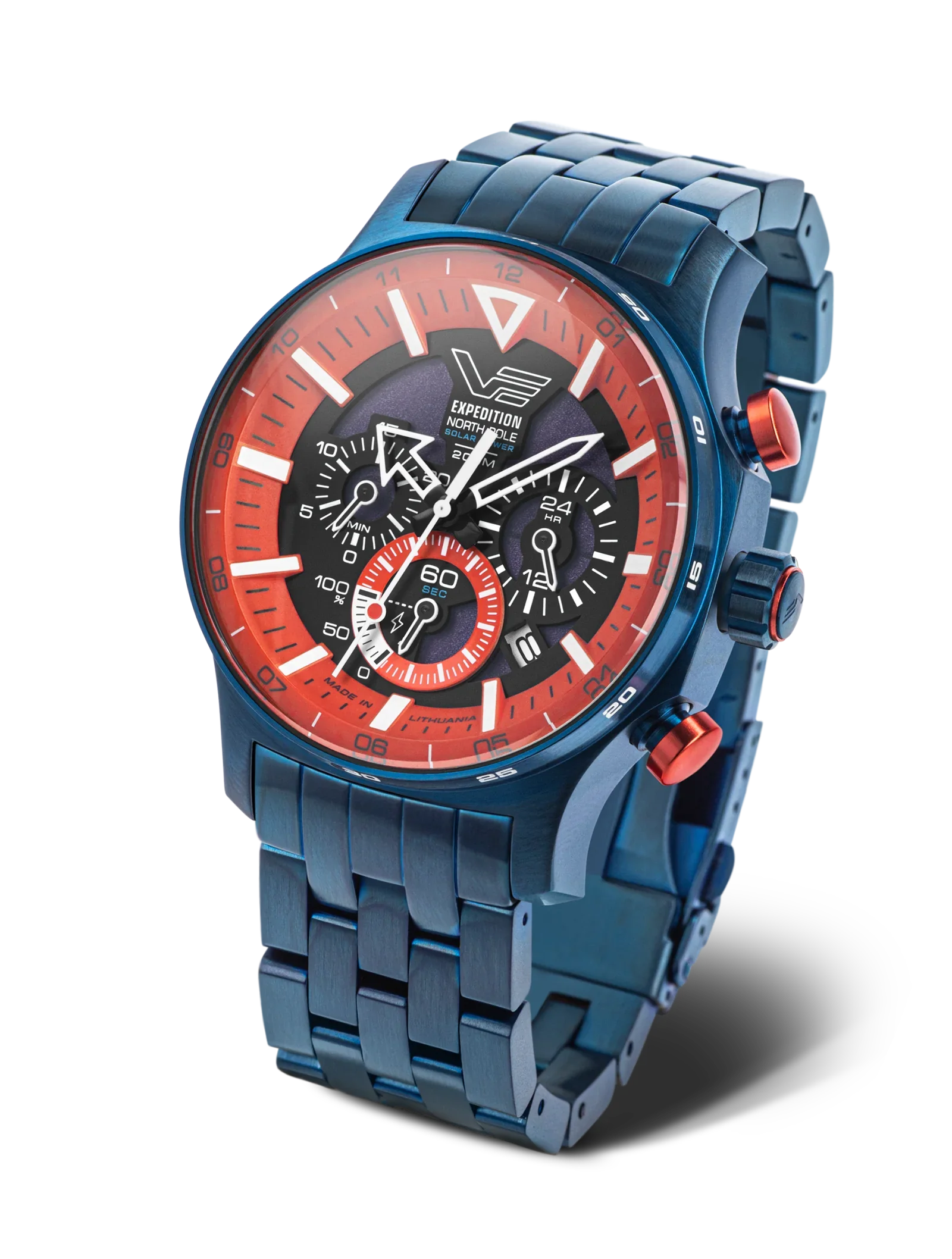 North Pole VR42-595D734 Set with the Blue PVD Stainless Steel Solid bracelet