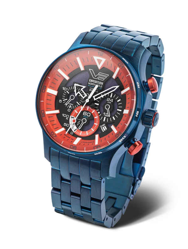 North Pole VR42-595D734 Set with the Blue PVD Stainless Steel Solid bracelet
